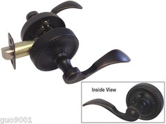 Oil Rubbed Bronze Privacy Door Handle Lever knob Door Lock bedroom bathroom