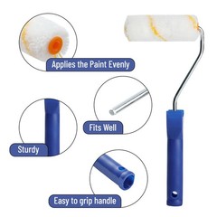 Bates- 4 Inch Paint Roller Kit, 5 pcs, 4 Blue Tray & Frame, Small