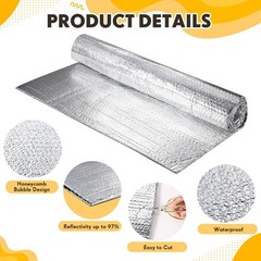 Frienda 24 Pcs Garage Door Insulation Panels Kits Double Bubble Reflective