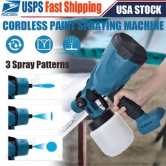 With 2 Batteries High Pressure Cordless Paint Sprayer Electric HVLP Spray Gun US