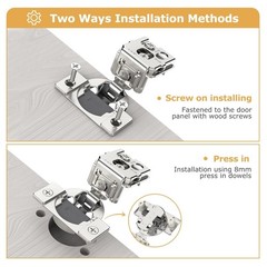 Furniware 50 Pieces 1/2 inch Overlay Soft Close Cabinet Hinges for Face Frame…