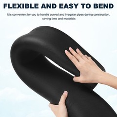 Pipe Insulation Foam Tube, 60mm ID 30mm Thick 6.6Ft Pipe Cover Wrap Roll [Black]