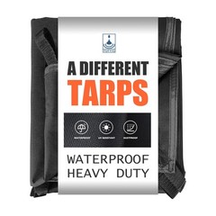 20 Mil Black Waterproof Tarp 12×15ft Heavy Duty Canvas Cover for Outdoor Al