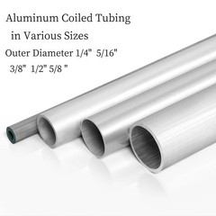 Vigorous 3/8″ OD Aluminum Coiled Tubing, Seamless Round Pipe 1060, 0.04″ 10FT