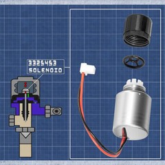 Chrome Solenoid Operator Part for Sloan G2 Flushometers Replace for 3325453