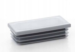 10x Rectangular Tube Lamellar Plug 30×60 mm Grey End Caps Plastic