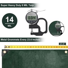 Tarp 20×20 Feet, 14 Mil Large Waterproof Tarps Heavy Duty with Brass Grommets…