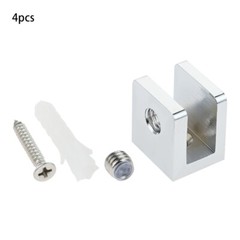 4Pcs Glass Clamps with Screws Chrome 24x22x18.5mm for Glass Shelves Shower Room