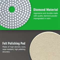 4 Inch Wet Dry Diamond Polishing Sanding Pads Discs Concrete Granite Glass Stone
