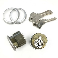 2 New Mortise Lock Cylinders 1″ for Store Front Door Adams Rite Brass and 3 Keys