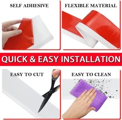 Vinyl Wall Base Baseboard Molding Trim 4″ Flexible Self Adhesive Rubber Wall …