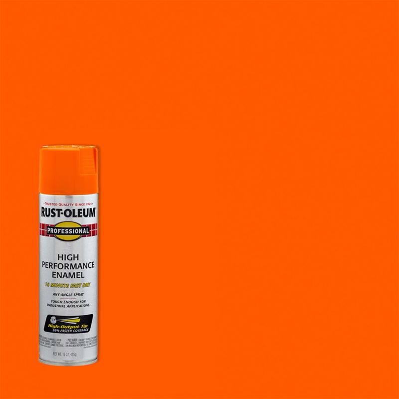 Rust-Oleum 7555-838 Professional Safety Orange Spray Paint 15 oz. (Pack of 6)