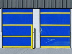 Commercial [9′ x 9′] Vinyl Pro Roll Up Door Using External Motor | Fabric Door