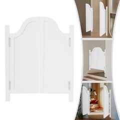 White Pine Wood Partition Door 2 Doors 80 x 90cm 180° Swing