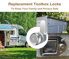 6 Pcs Toolbox Lock with Keys, 1-1/8″ Cam Locks Keyed Alike, Truck Toolbox Loc…