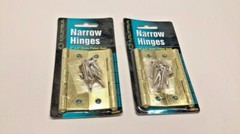 Ultra Hardware 35534 Narrow Hinges 3″ x 2″ Brass Plated Steel (Pack of 2)