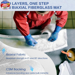 1708 Biaxial Fiberglass Cloth Mat Roll, 12″ x 360″ Heavy Duty Fiber Glass Clo…