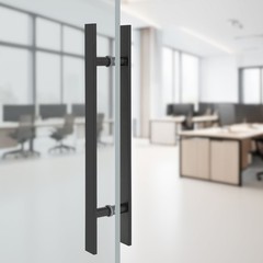 Double Sided Stainless Steel Door Handle Commercial H Shape Door Pull Handle