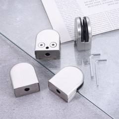 8Pcs Semicircle Glass Clamps 52x43x24mm for Glass Door Bathroom Wine Cabinet