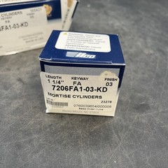 Ilco 7206FA1-03-KD Mortise Cylinder 1-1/4” FA Keyway Brass (PACK OF 10) NEW!