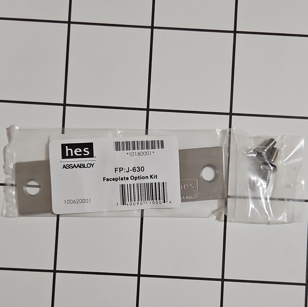 HES FP:J-630 Metal Faceplate Option Kit Silver w/ Screws MPN 100620001