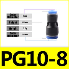 Reducing Straight Union Nylon Pneumatic Push Fit Connector Speed Air Line Hose