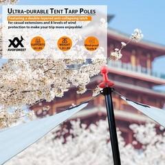Tarp Poles Heavy Duty Adjustable, AVOFOREST Aviation Aluminum 8.7FT Telescopi…