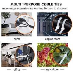Zip Ties Assorted Sizes 8 + 12 Inch 500 Pack, 120 LBS Tensile Strength, White…