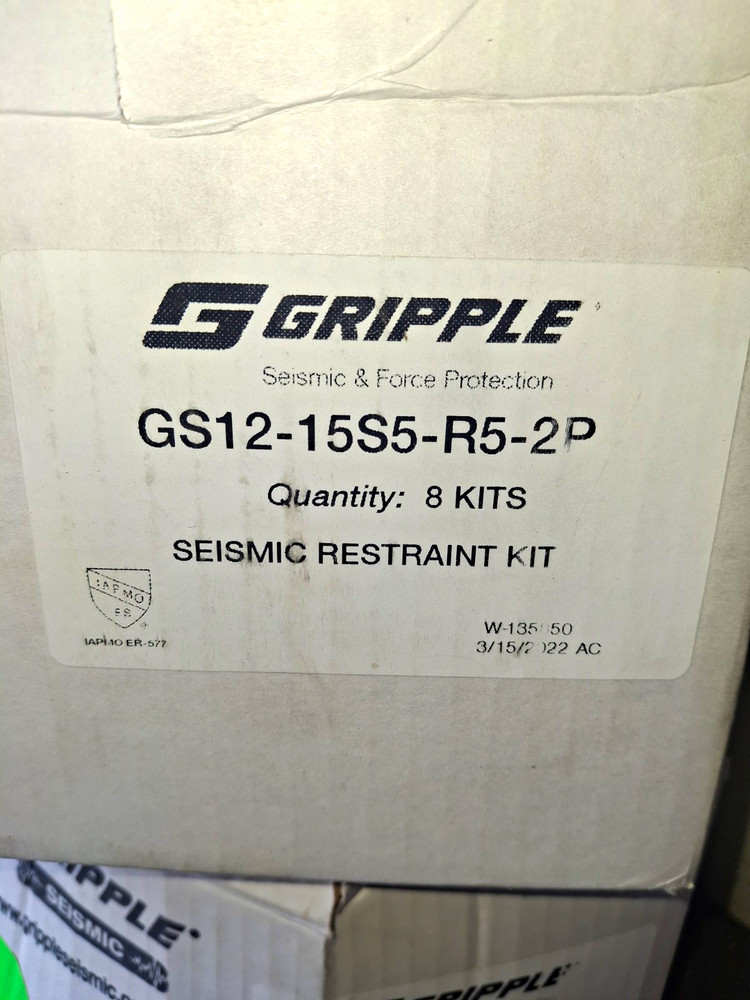 Gripple GS12-15S5-R5-2P Seismic Restraint Kit Qty 8, MPN GS12-15S5-R5-2P