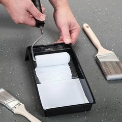12 Pack 4 Inch Paint Tray Pans with Liners for Rollers – Ripped, Small Black
