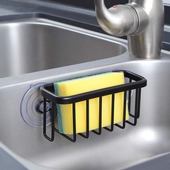 SunnyPoint NeverRust Kitchen & Bathroom Sink Caddy 6″ x 2.5″ x 2.65″, Black