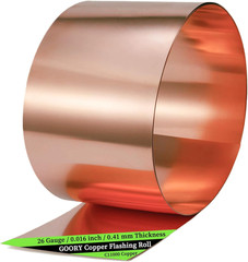 Copper Flashing 26 Gauge – 8in x 10ft 0.016″(0.41mm) Thickness Roof Flashing …