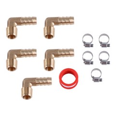 90 Degree Brass Right Angle Elbow Barb Fuel Hose L Joiner Connector Pipe Fitting