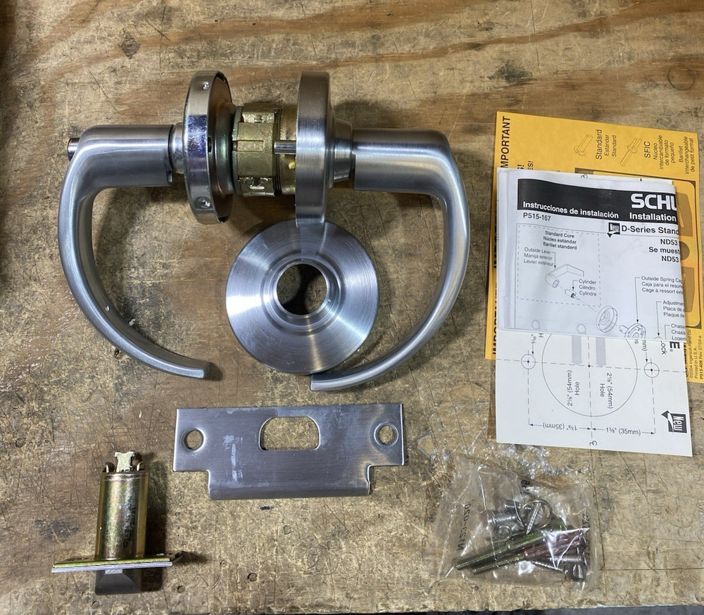 Schlage ND50JD SPA 626 FSIC Cylinder Entrance/Office Lock in Satin Chrome