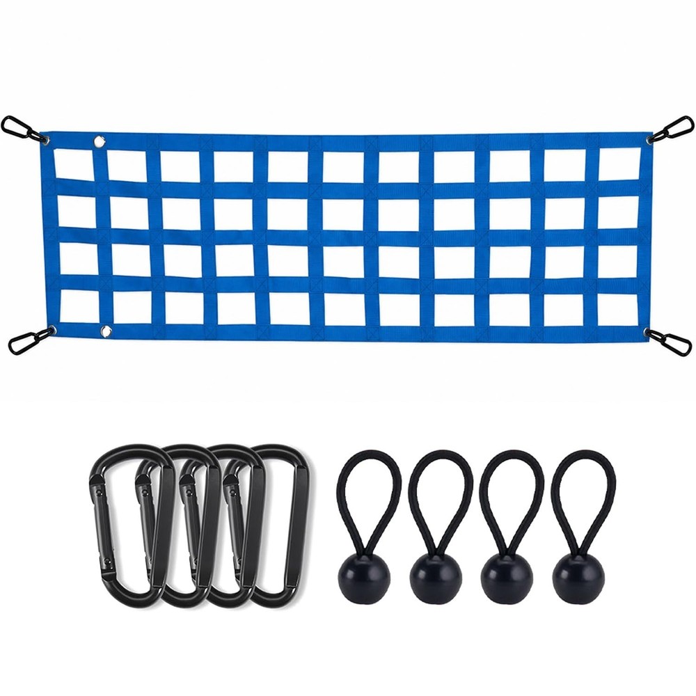 BARTOO 60″x18″ Tailgate Net with Hooks for Full-Size Pickup Truck Blue | Heav…