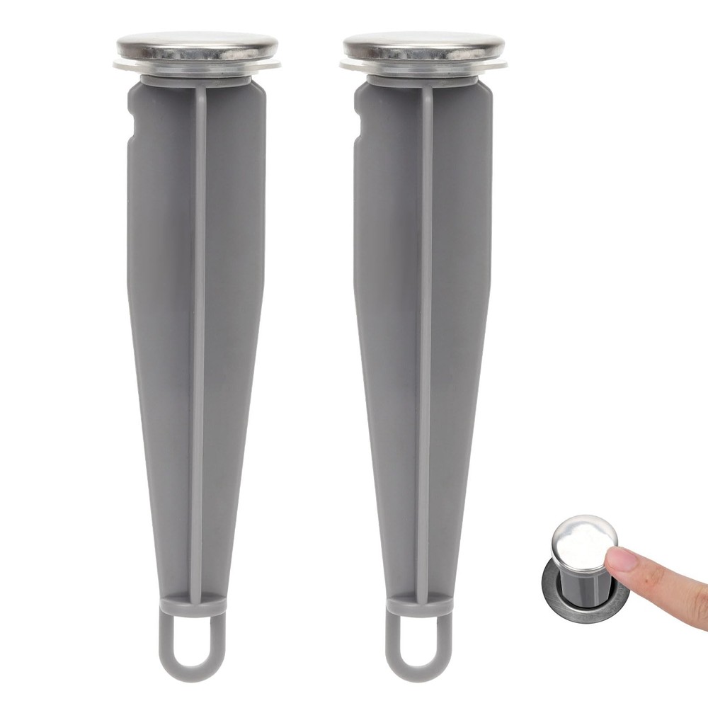 2pcs Bathroom Sink Pop Up Stoppers, Chrome Plug Medium, Gray