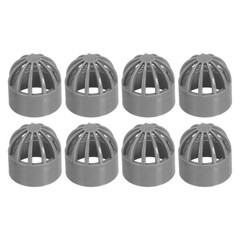 1 Inch (25mm) Fish Cover Permeable Cap 8Pcs, PVC Aquarium Guard Gray