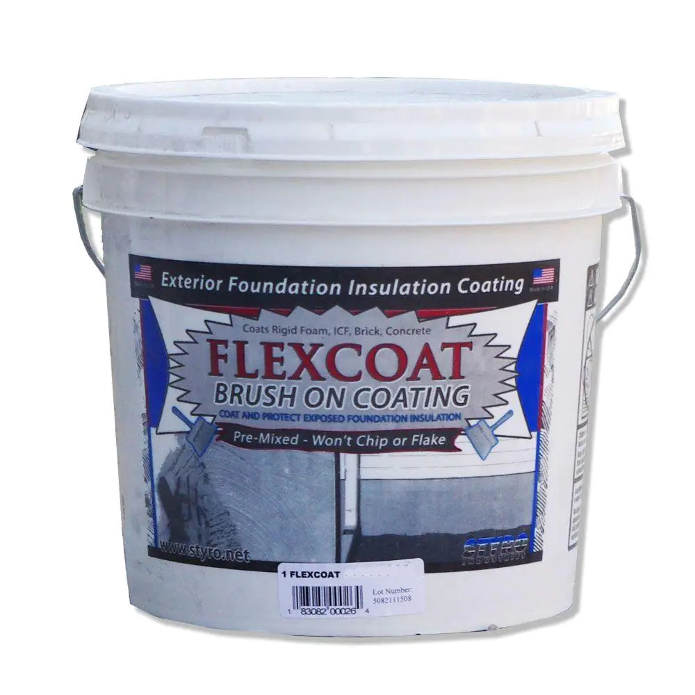 2 Gal Brush On Foundation Coating Insulation ICF FlexCoat Concrete Grey Durable