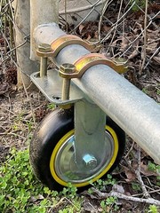 Gate Wheels for Metal Tube – 6″ Farm 1 Pack (Gold Clamps), Silver
