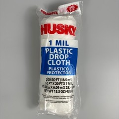 Husky 1 Mil Plastic Drop Cloth 10×20 Ft 200 Sq Ft Plastic Protector Sheeting