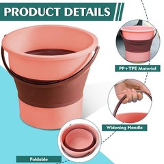 Collapsible Bucket 1.3 Gallon/5L Small Plastic ousehold Cleaning Mop Buckets …