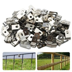 100 Pcs Fence Wire Clamps Agricultural Fencing Mounting 100 Pcs, Metallic