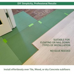 Wood Fiber Flooring Underlayment, 3mm (1/8 Inch) 3mm(1/8in) Thickness, Green