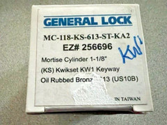 GENERAL LOCK MC118-613 KWIKSET KW1 KEYWAY 1 1 /8 613 FINISH AKA 7185KS-46