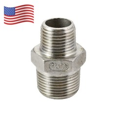 3/4″ to 1/2″ Male NPT Hex Nipple Pipe Fitting Reducer Adapter Stainless Steel