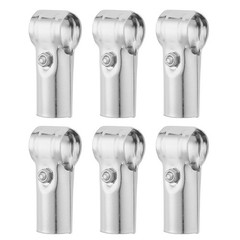 6Pcs T Pipe Clamp Connector, Chain Link Fence Clamp Fit OD 1 Inch, Silver