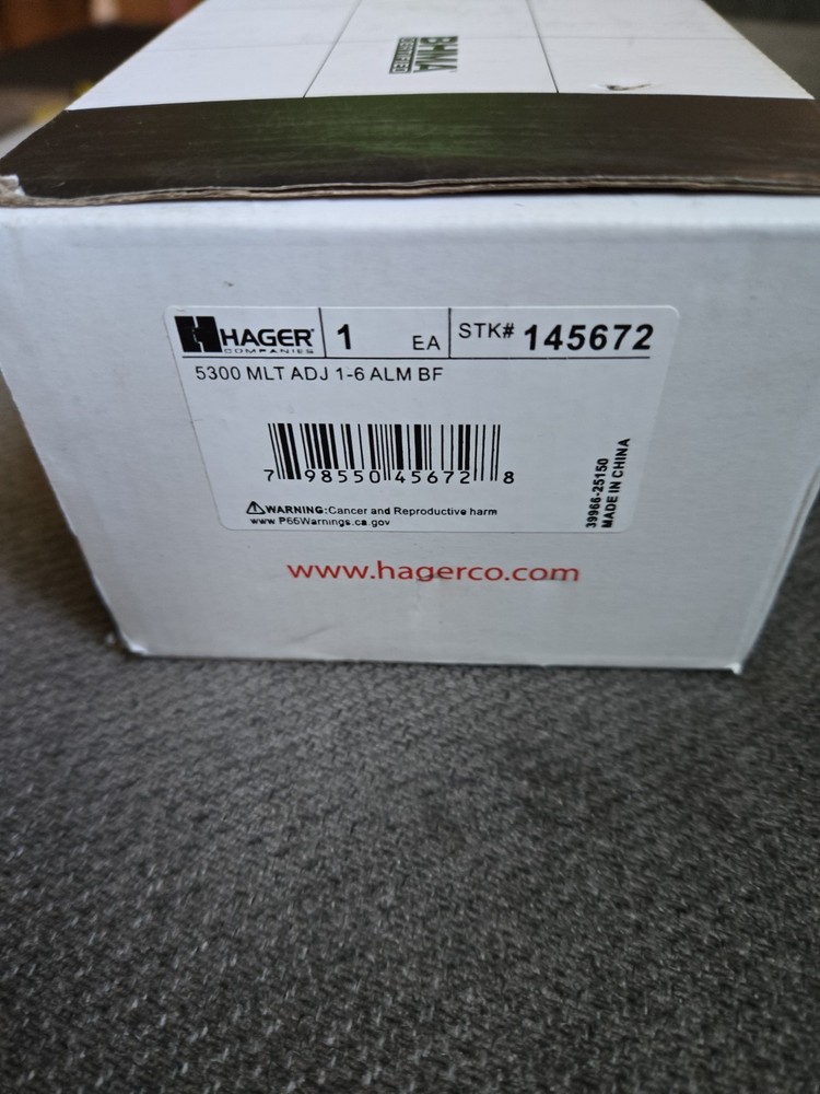 NEW Hager 5300 Door Closer Grade 1, Adj 1-6, Multi-Mount, Non-Handed 145672