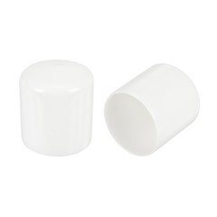 8Pcs White 44mm Rubber End Caps Round Vinyl Plug Insert Rubber Flexible