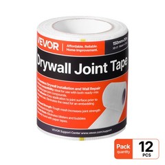 VEVOR 12 Rolls 98FT x 5.91″ Self-Adhesive Fiberglass Mesh Drywall Joint Tape