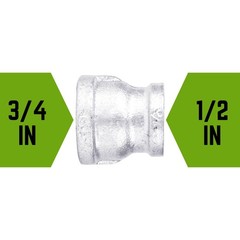 BK Products 511-343HN Iron Reducing Coupling 3/4 x 1/2 FPT Dia. in. (Pack of 10)